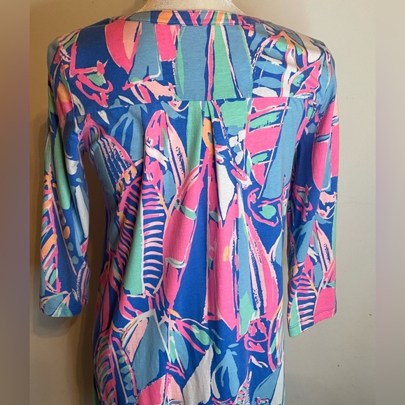 ๐ Lilly Pulitzer Ali Out to Sea Mini Dress. 3/4 length Sleeve Shift Dress. ๐ - Picture 3 of 13